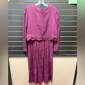 Vintage Karin Stevens Purple 1980s Dress Size 14